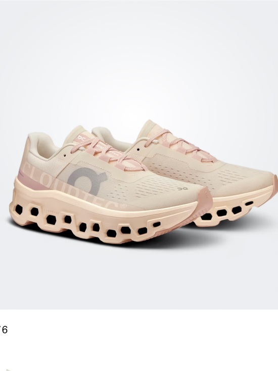 On Running Shoes - On Women's Cloudmonster Road Running Sneakers - Moon/Fawn or Pink/Beige